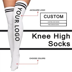 Chaussettes hautes rayées pour femmes